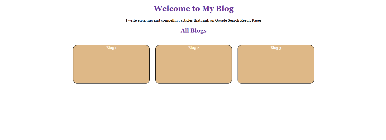 Simple blog home page with Django
